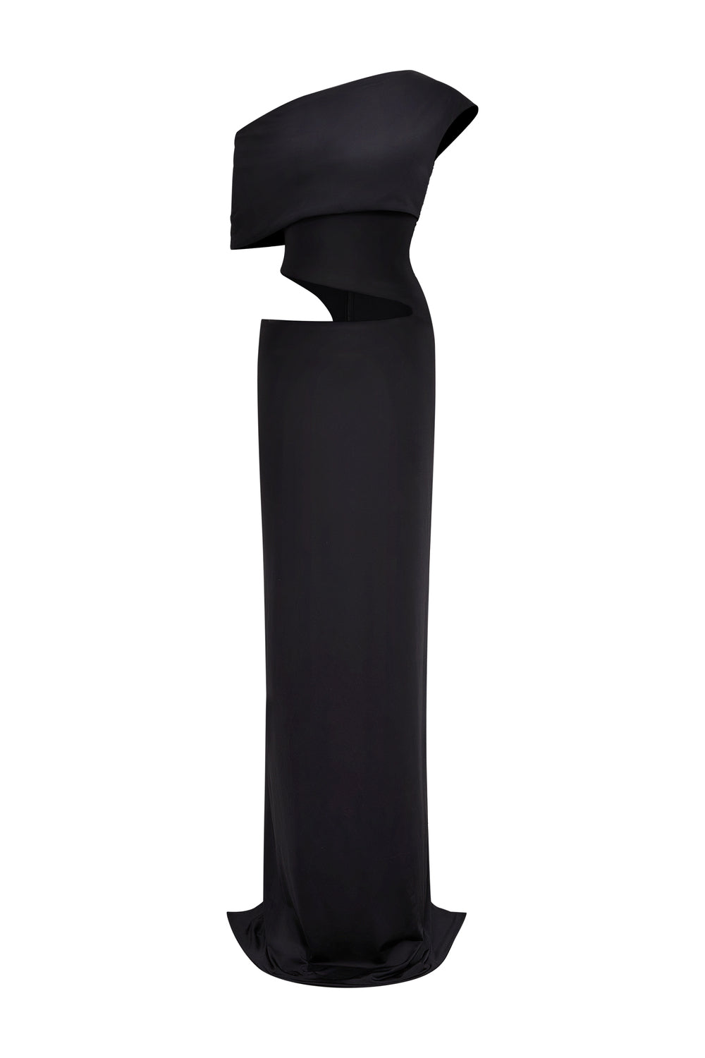 asymmetric black maxi dress Lita | Black Twisted Asymmetric Maxi Dress main image 0