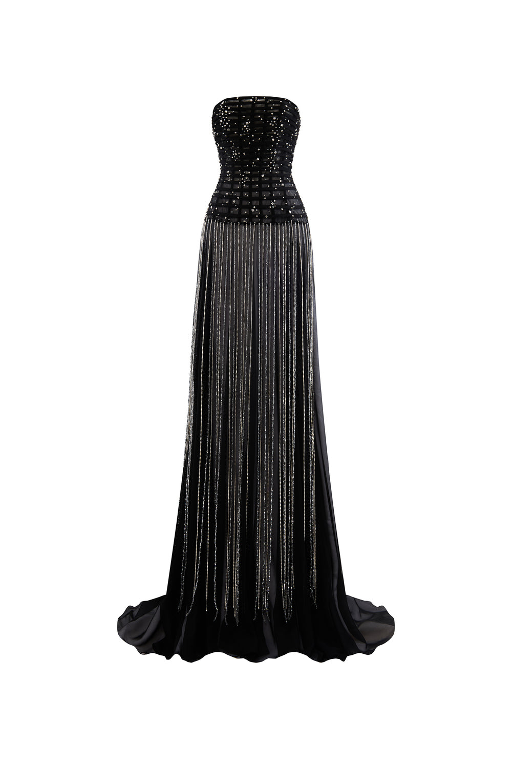 Women's Syrene A-line See-Through Chiffon Floor Length Dress Customize Black  MEAN BLVD