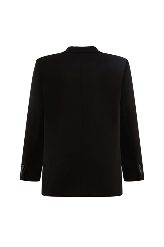 Avenoire Straight Double Breasted Crepe Blazer