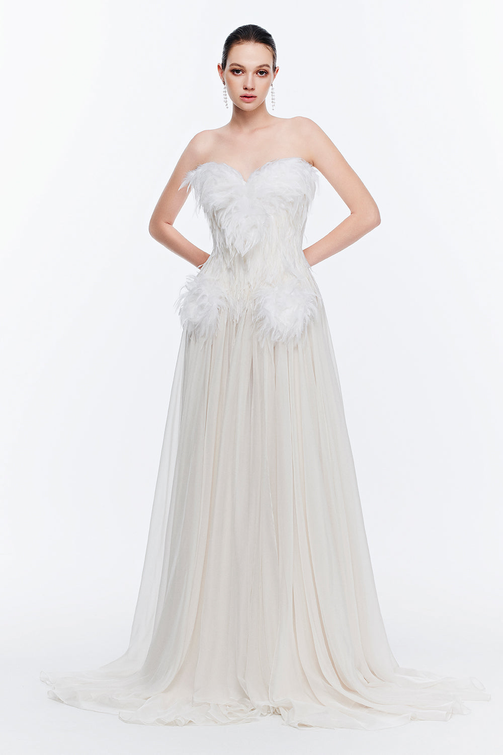 adeline maxi dress Women's Adeline Sweetheart Draped Maxi Dress 34/36/38/Customize Ivory &  White MEAN BLVD