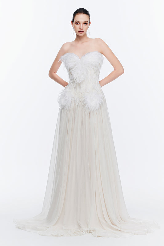 Adeline Sweetheart Draped Maxi Dress - MEAN BLVD