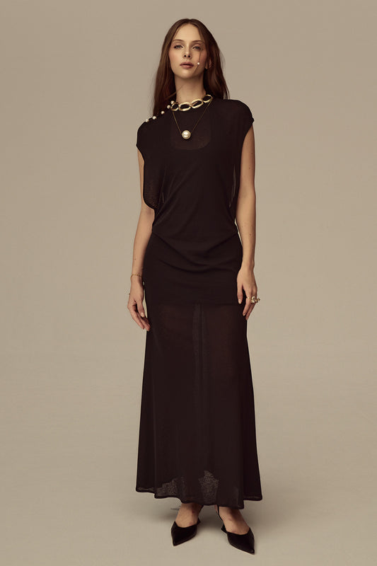 Amariel Sheath Gathering Maxi Dress - MEAN BLVD