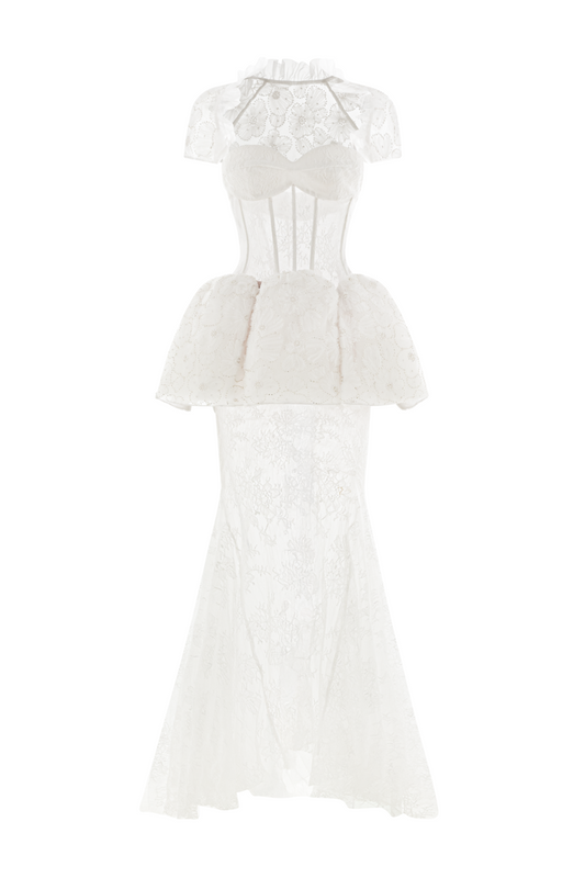 Ameline Mermaid Draped Maxi Dress - MEAN BLVD