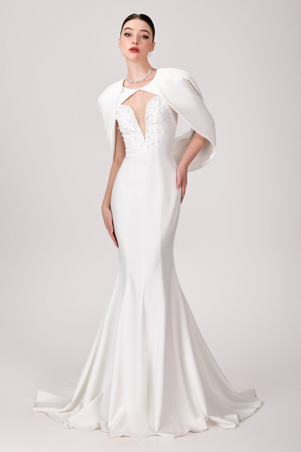 Women's Angel Mermaid Bead Maxi Dress XS/S/M/L/Customize White MEAN BLVD