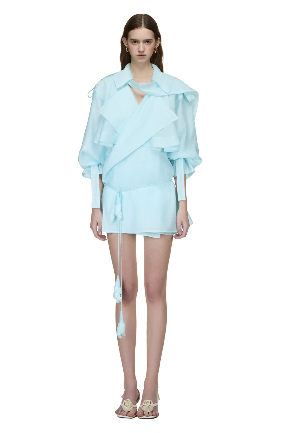 Women's Aural Puff Sleeve Mini Dress Pastel Blue/Beige/Pastel Pink Freesize/Customize MEAN BLVD Women's Aural Puff Sleeve Mini Dress Pastel Blue/Beige/Pastel Pink Freesize/Customize MEAN BLVD