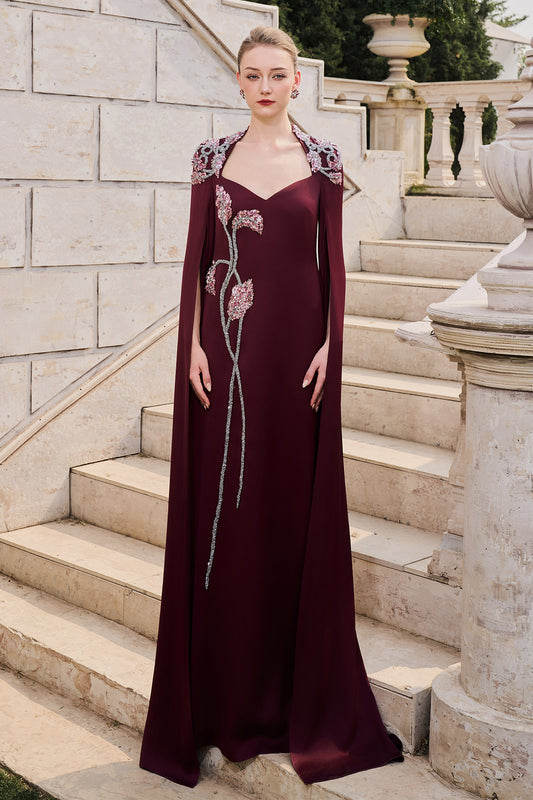 Autumn Cape Sleeve Maxi Dress - MEAN BLVD