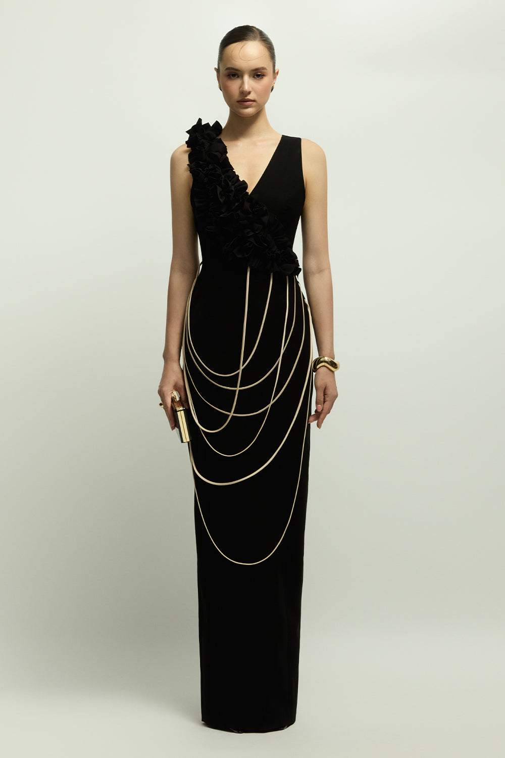 chinese dress ladies Women's Avignon Sheath Chain Maxi Dress S/M/L/XL/XXL/Customize Black MEAN  BLVD