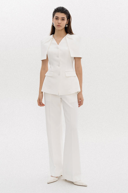 Nova Sheath Cape Sleeved Polycotton Blazer