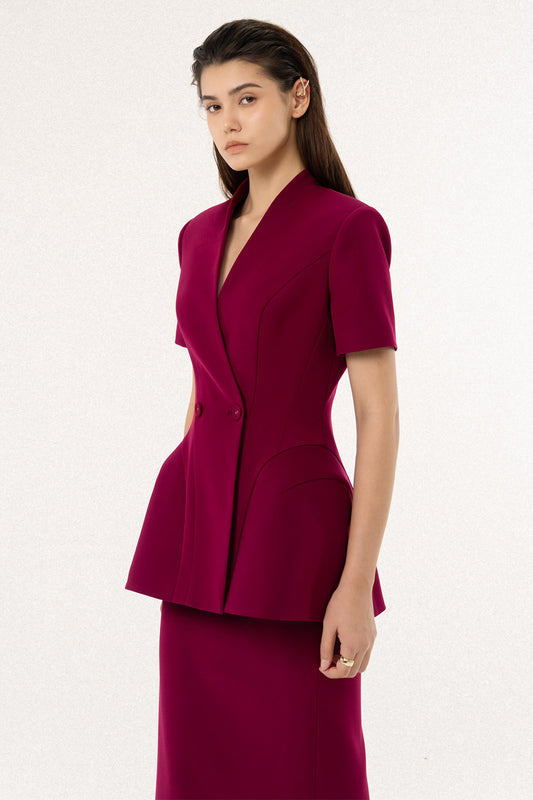 Eclipse Sheath Lapelless Polycotton Blazer