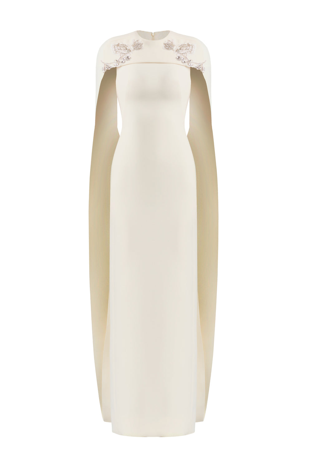 Women's Nyxelle Cape Sleeve Maxi Dress Vanilla Cream XS/S/M/L/XL/Customize MEAN BLVD Women's Nyxelle Cape Sleeve Maxi Dress Vanilla Cream XS/S/M/L/XL/Customize MEAN BLVD