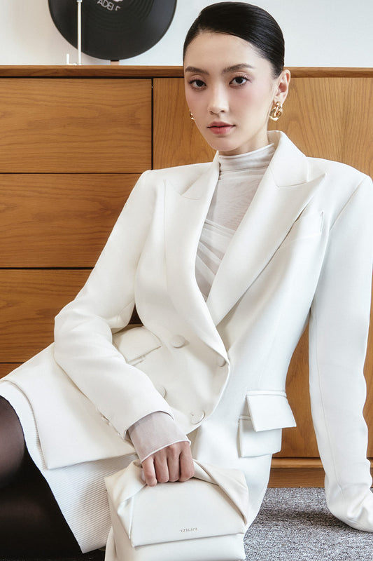 Stella Straight Peak Lapel Wool Blazer