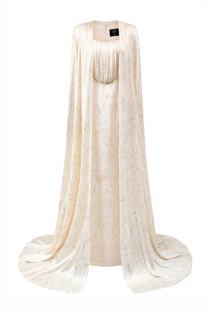 gold and cream maxi dress Tiered Cotton Voile Strappy Maxi Dress, Carlin Cream Gold, Small
