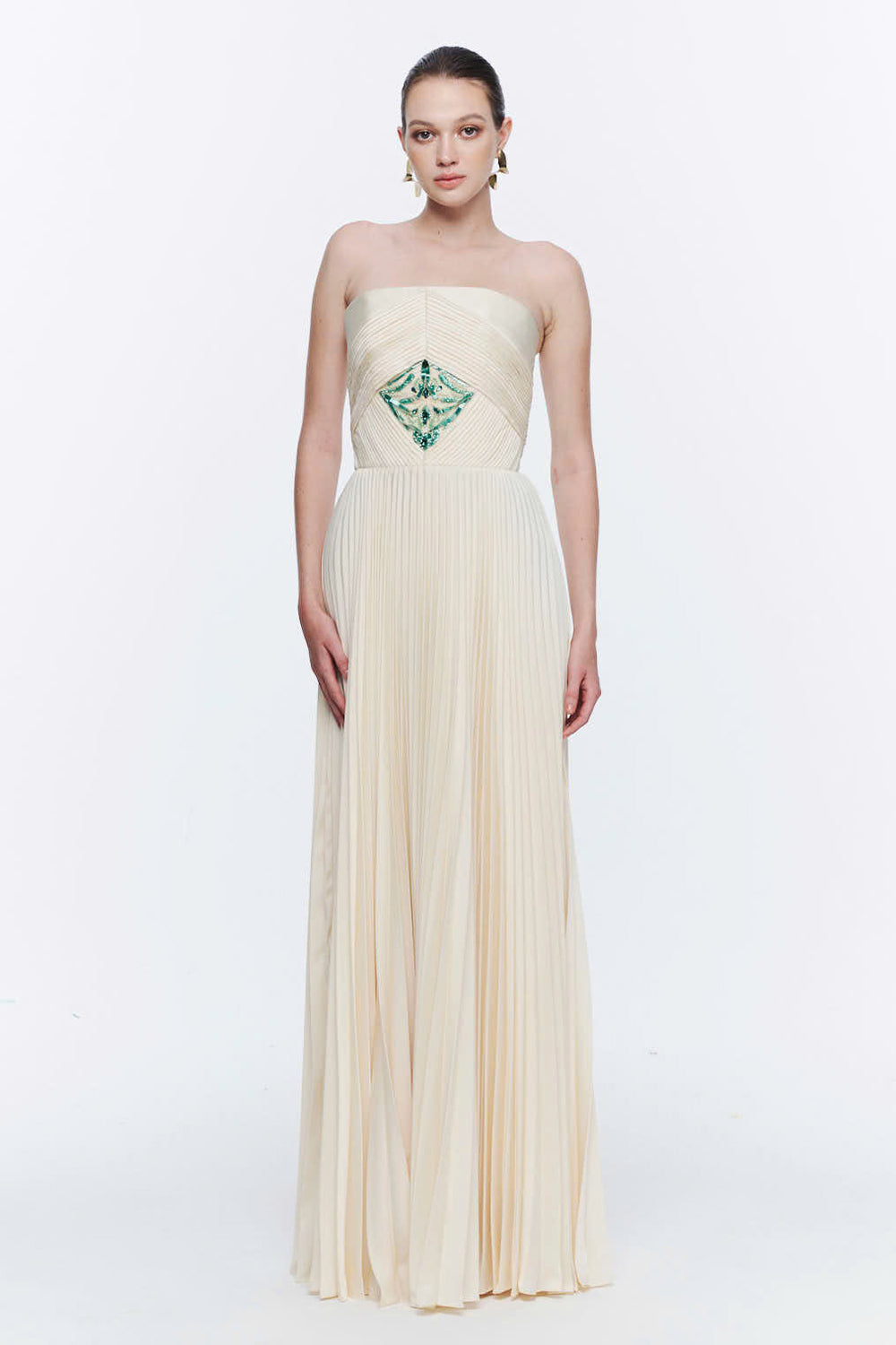 celeste maxi dress Women's Celeste Straight Across Bead Maxi Dress 34/36/38/Customize Ivory  Cream MEAN BLVD