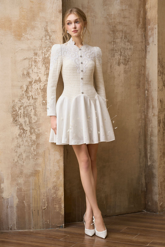 Colette Embroidery Mini Dress - MEAN BLVD