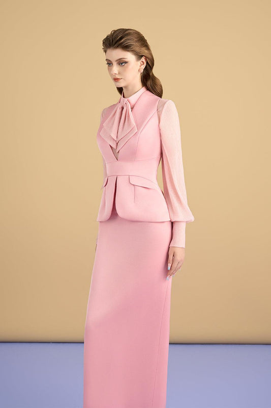 Jazmin Fit and Flare Plunge Neck Chanel Top