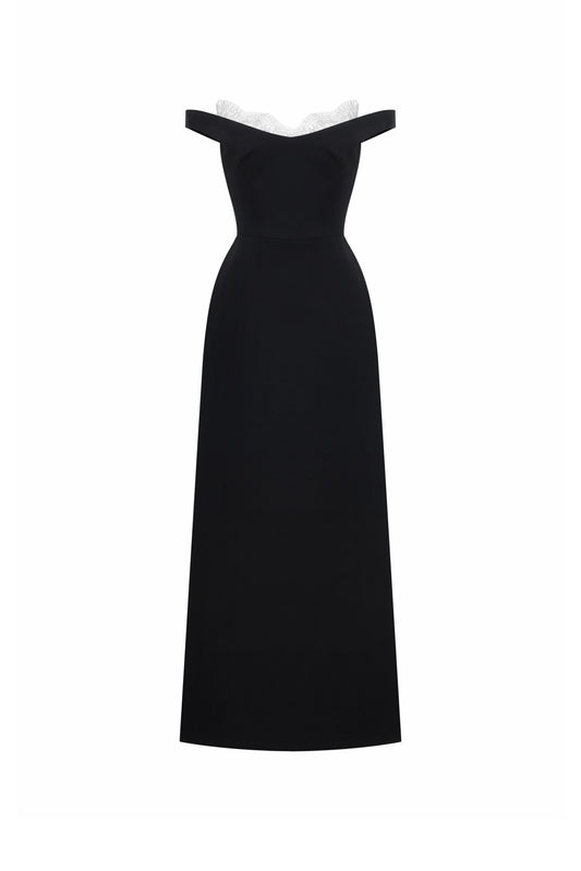 Amélie Off-Shoulder Applique Midi Dress