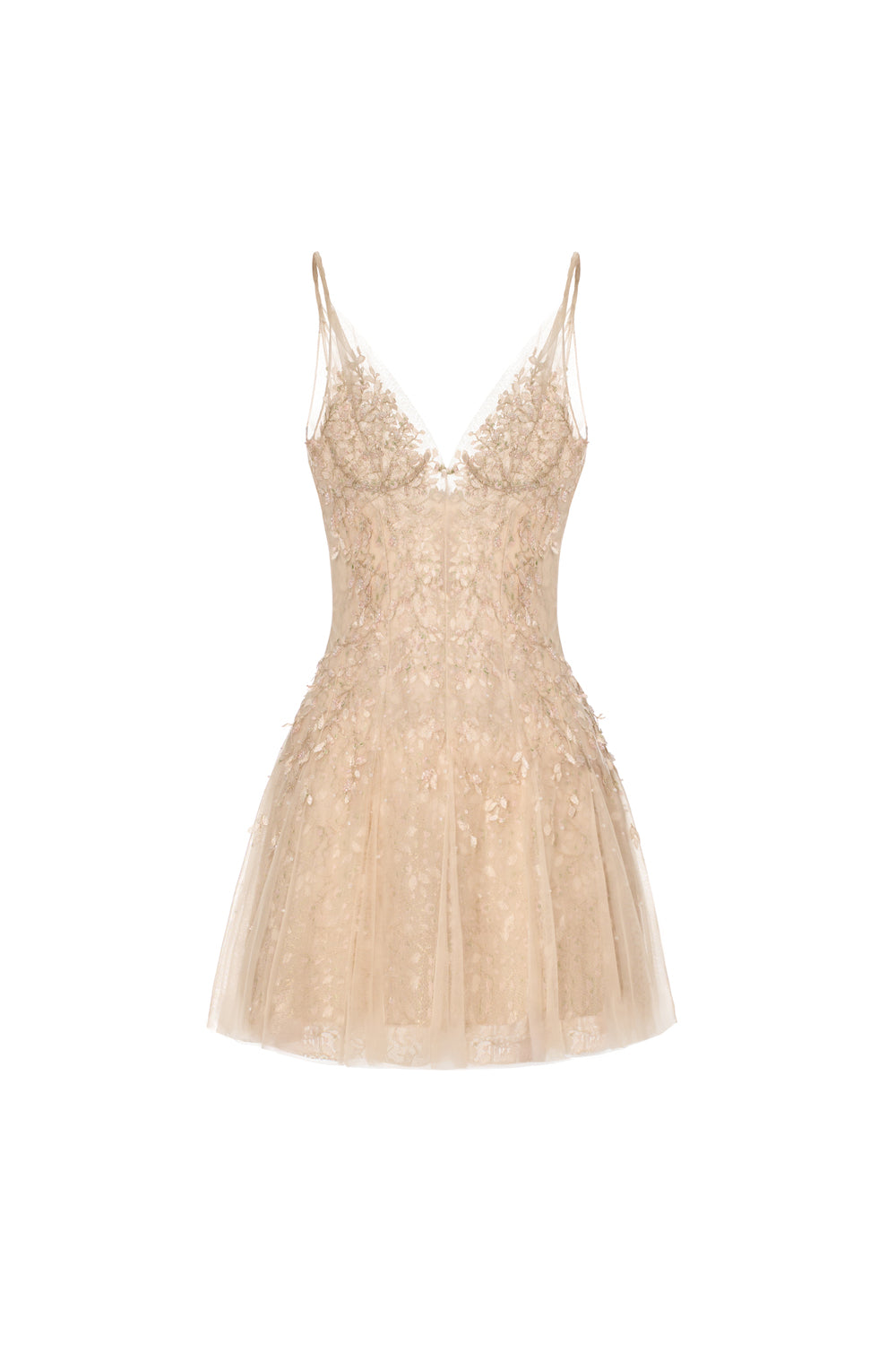 Women's Juliette A-line Embroidery Mini Dress XS/S/M/L/XL Beige MEAN BLVD Women's Juliette A-line Embroidery Mini Dress XS/S/M/L/XL Beige MEAN BLVD