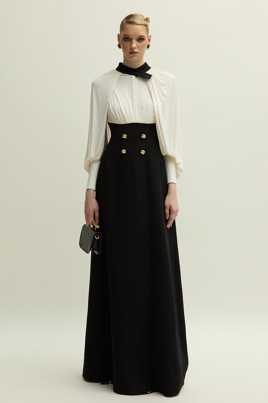 Delina Bishop Sleeve Button Maxi Dress - MEAN BLVD