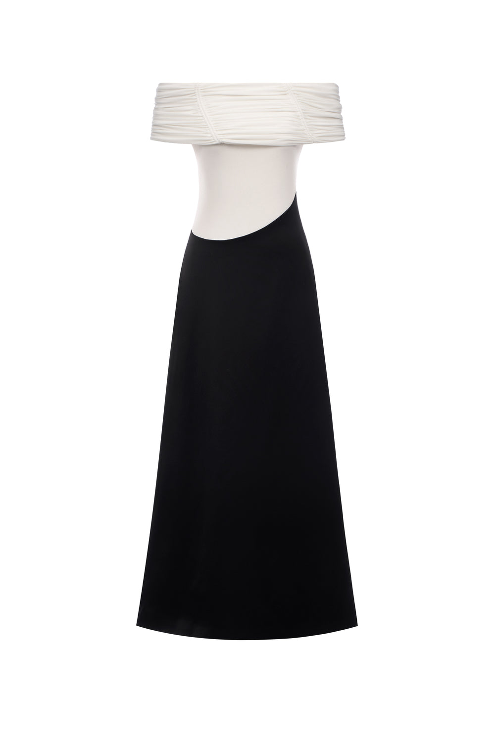 blue dress for baby girl Black and White Off-the-Shoulder Maxi Dress – HAREM's Brides