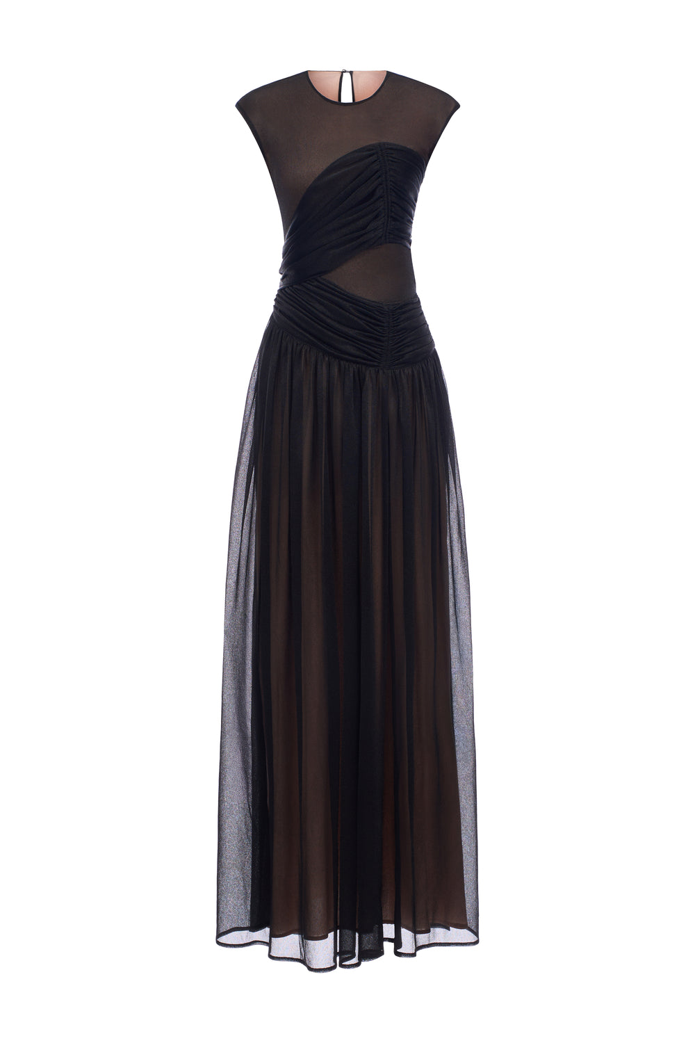 Women's Terra Cap Gathering Maxi Dress S/M/L/XL/Customize Black/White MEAN BLVD Black / L