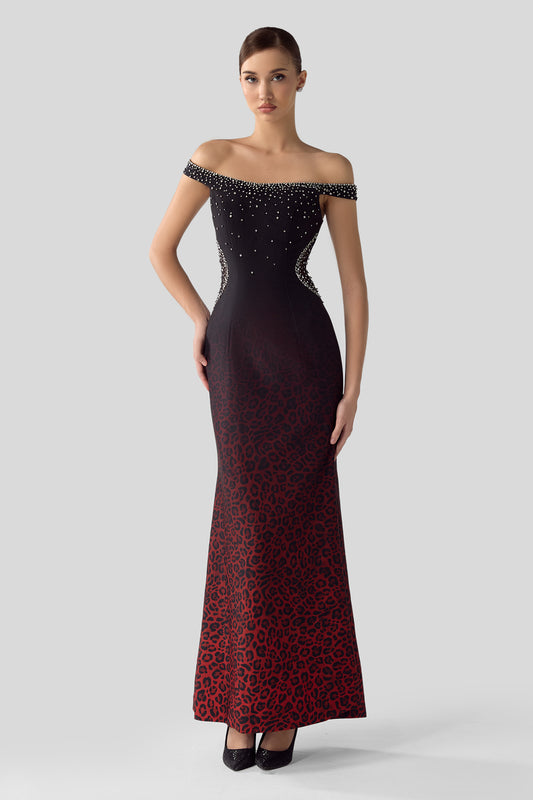 Elite Off-Shoulder Maxi Dress - MEAN BLVD