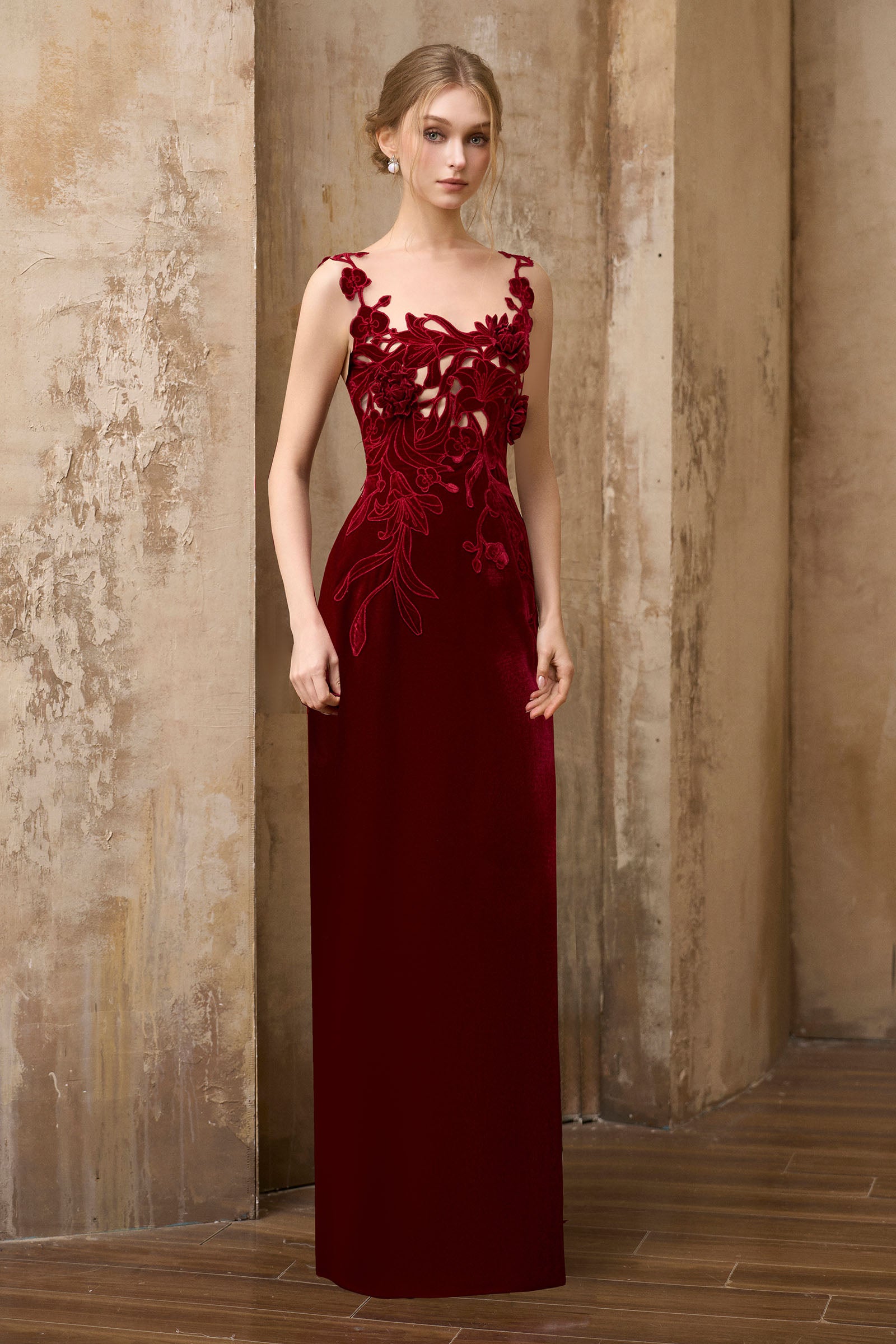 Women's Emmeline Sheath Maxi Dress Wine Red S/M/L/Customize MEAN BLVD Women's Emmeline Sheath Maxi Dress Wine Red S/M/L/Customize MEAN BLVD
