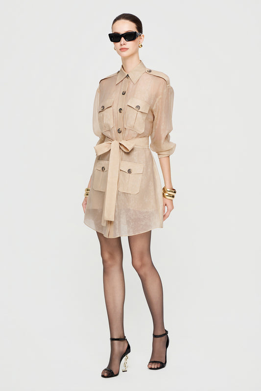 Nomade Collared Button Mini Dress