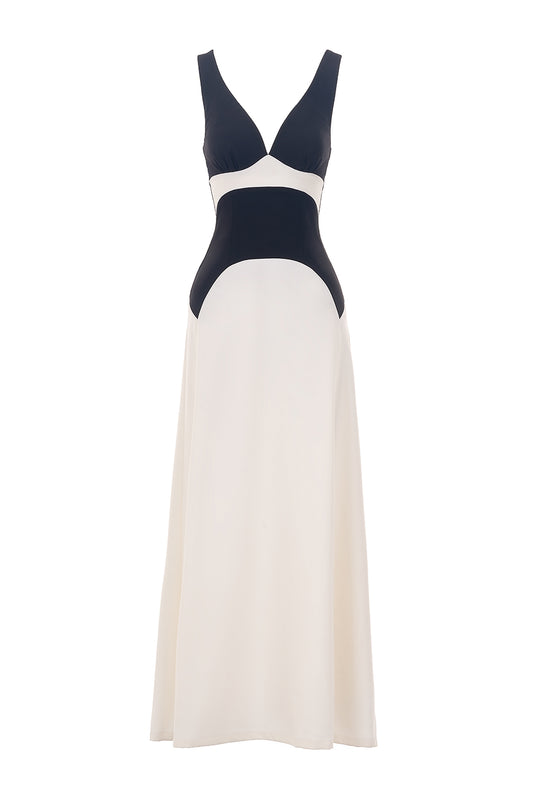 Pygmalion A-line Spaghetti Strap Wool Cotton Ankle Length Dress