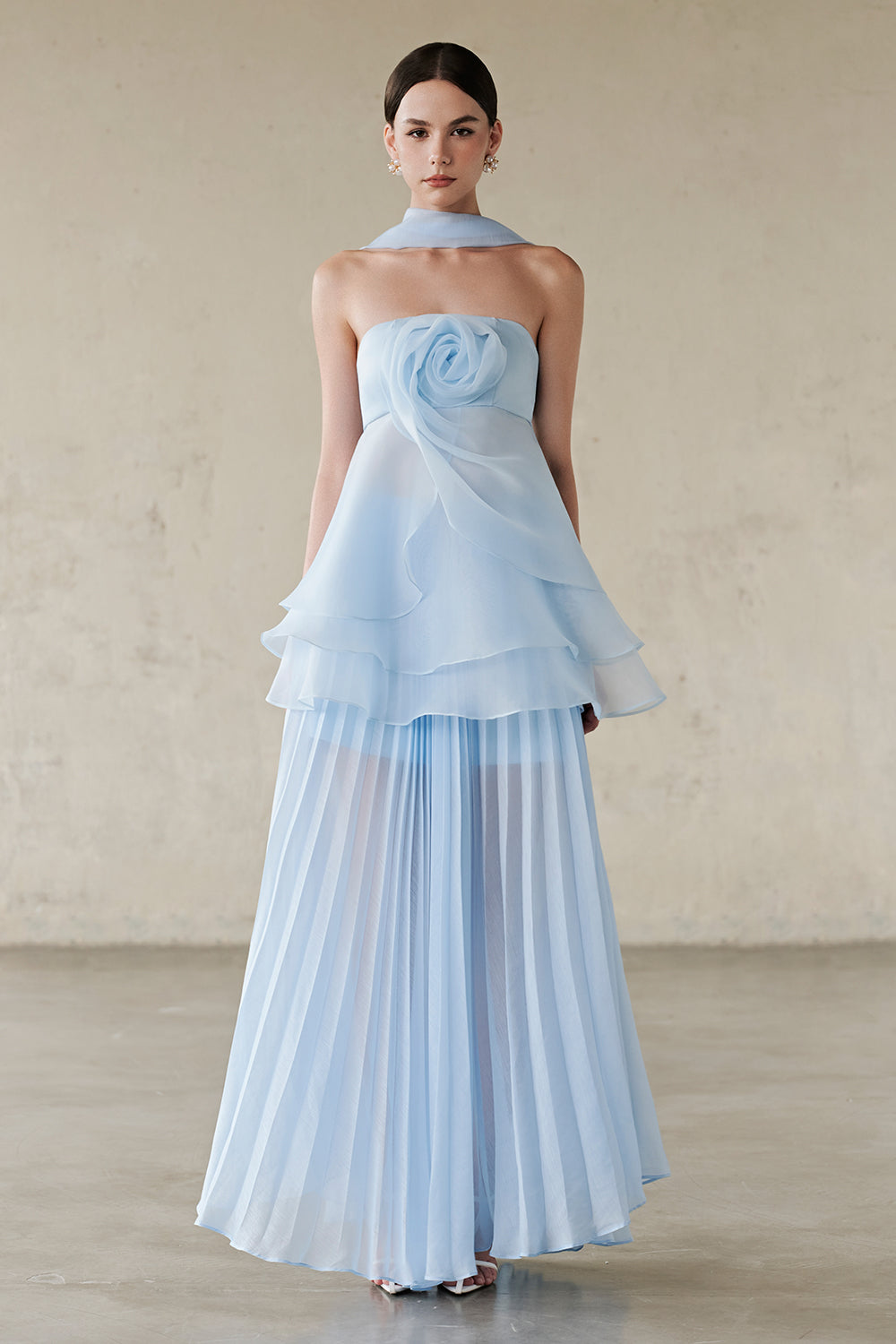 Women's Gilda A-line Pleated Skirt S/M/L/Customize Baby Blue MEAN BLVD