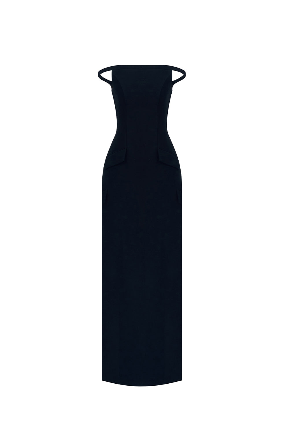 maxi dress open shoulder Black Pearl Beaded Maxi Dress L