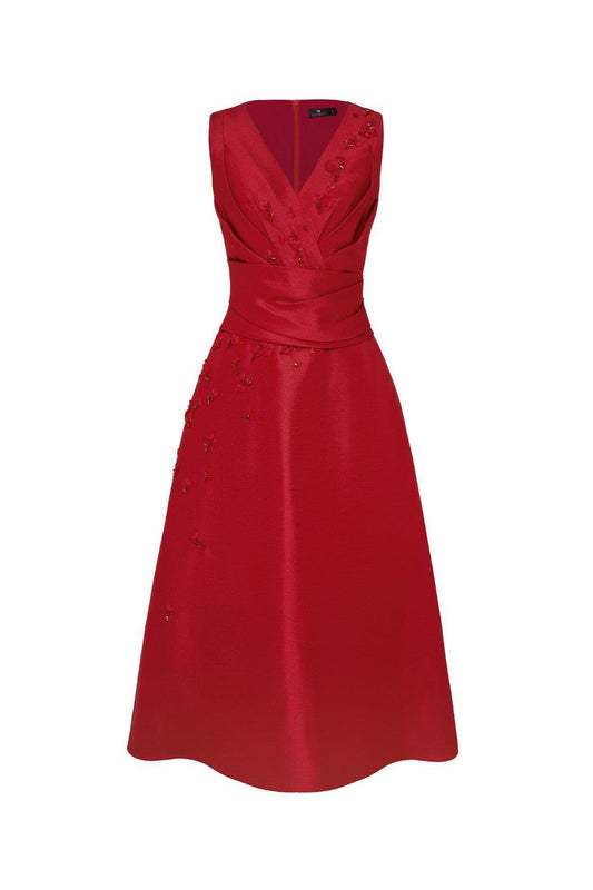 Sakura A-line Sleeveless Organza Midi Dress