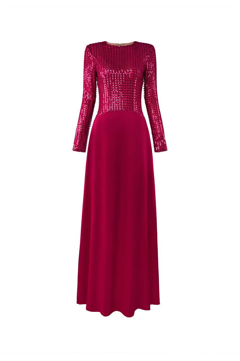 Women's Fleuris A-line Long Sleeved Satin Floor Length Dress S/M/L/Customize Magenta/Pastel Purple MEAN BLVD Women's Fleuris A-line Long Sleeved Satin Floor Length Dress S/M/L/Customize Magenta/Pastel Purple MEAN BLVD