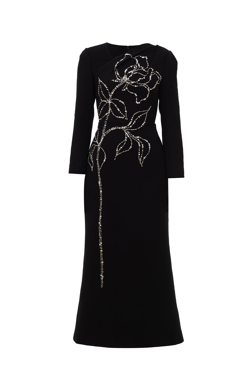 Women's Celeste Trumpet Diagonal Neck Velvet Ankle Length Dress S/M/L/XL/XXL Black MEAN BLVD Black / XL Women's Celeste Trumpet Diagonal Neck Velvet Ankle Length Dress S/M/L/XL/XXL Black MEAN BLVD Black / XL