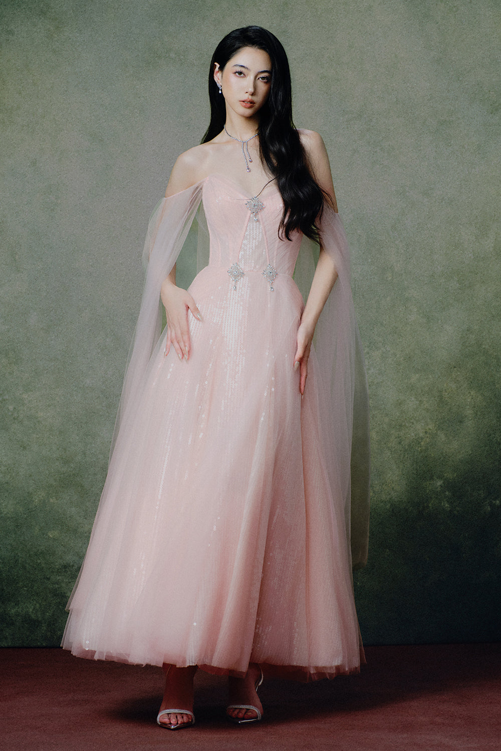 Harmonic Sequin Maxi Dress - Soft Pink / S