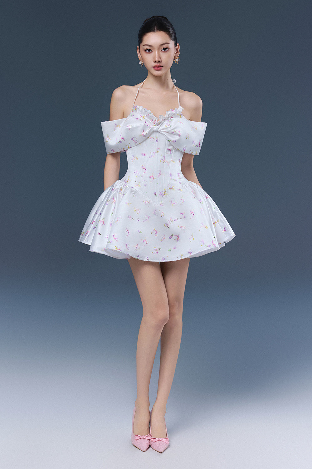 Women's Hebe Halter Mini Dress Bright White S/M/L/Customize MEAN BLVD Bright White / Customize Women's Hebe Halter Mini Dress Bright White S/M/L/Customize MEAN BLVD Bright White / Customize