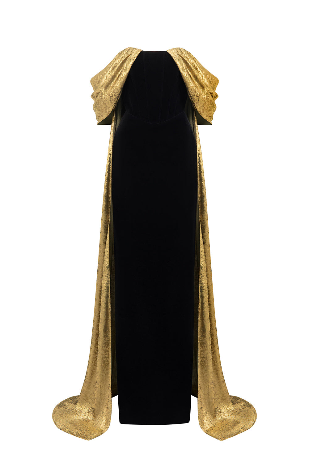 Women's Haisley Sheath Off-Shoulder Silk Crepe Floor Length Dress XS/S/M/L/XL/XXL/Customize Black Gold MEAN BLVD Women's Haisley Sheath Off-Shoulder Silk Crepe Floor Length Dress XS/S/M/L/XL/XXL/Customize Black Gold MEAN BLVD