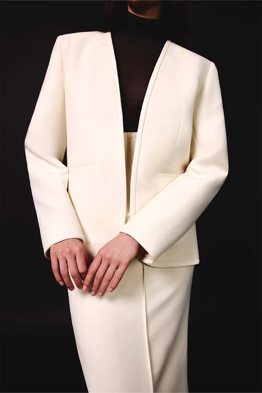 Bang Straight Long Sleeved Taffeta Blazer