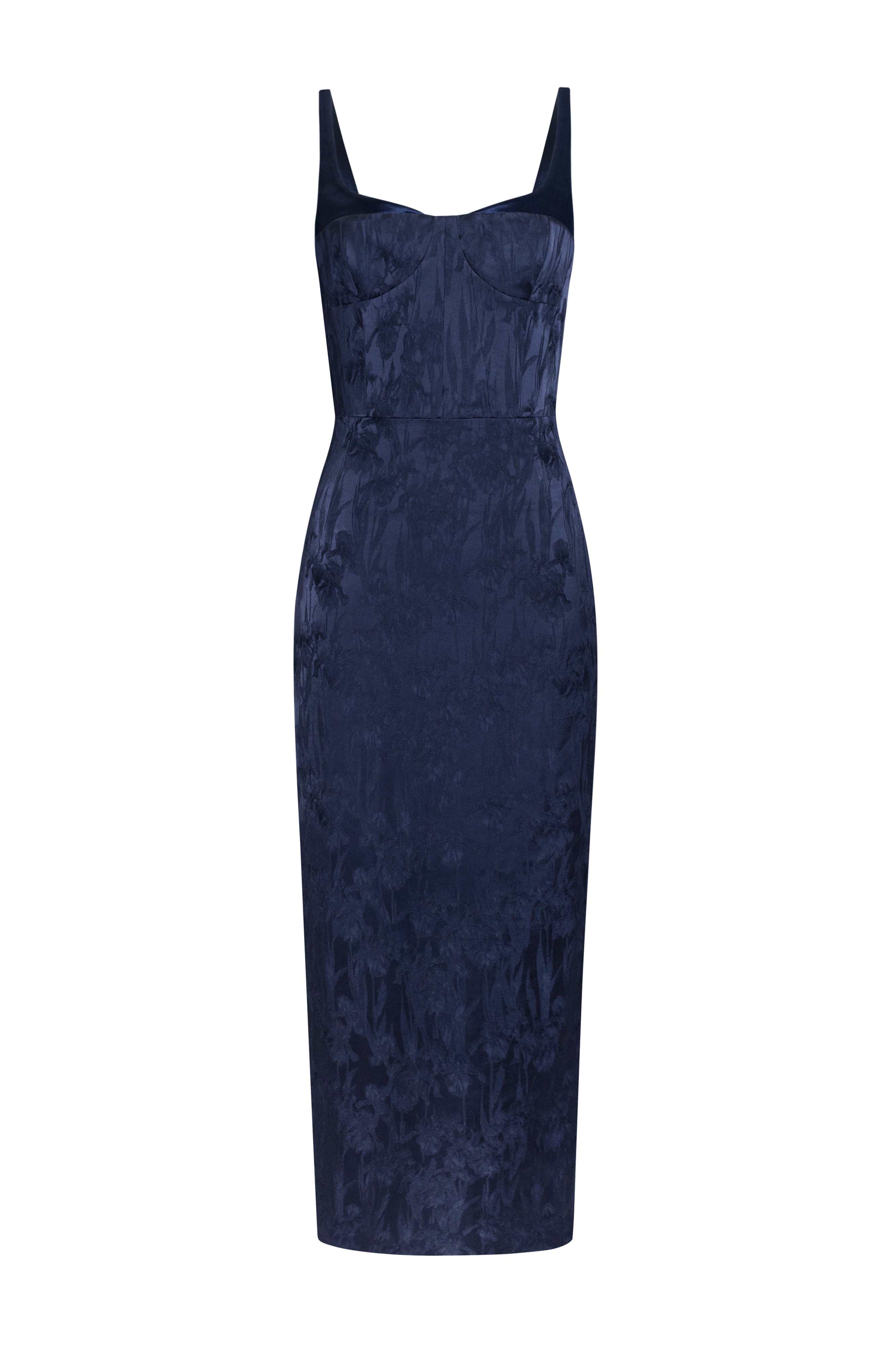 Women's Palermo Square Neck Midi Dress Midnight Navy  XS/S/M/L/XL/XXL/3XL/Customize MEAN BLVD
