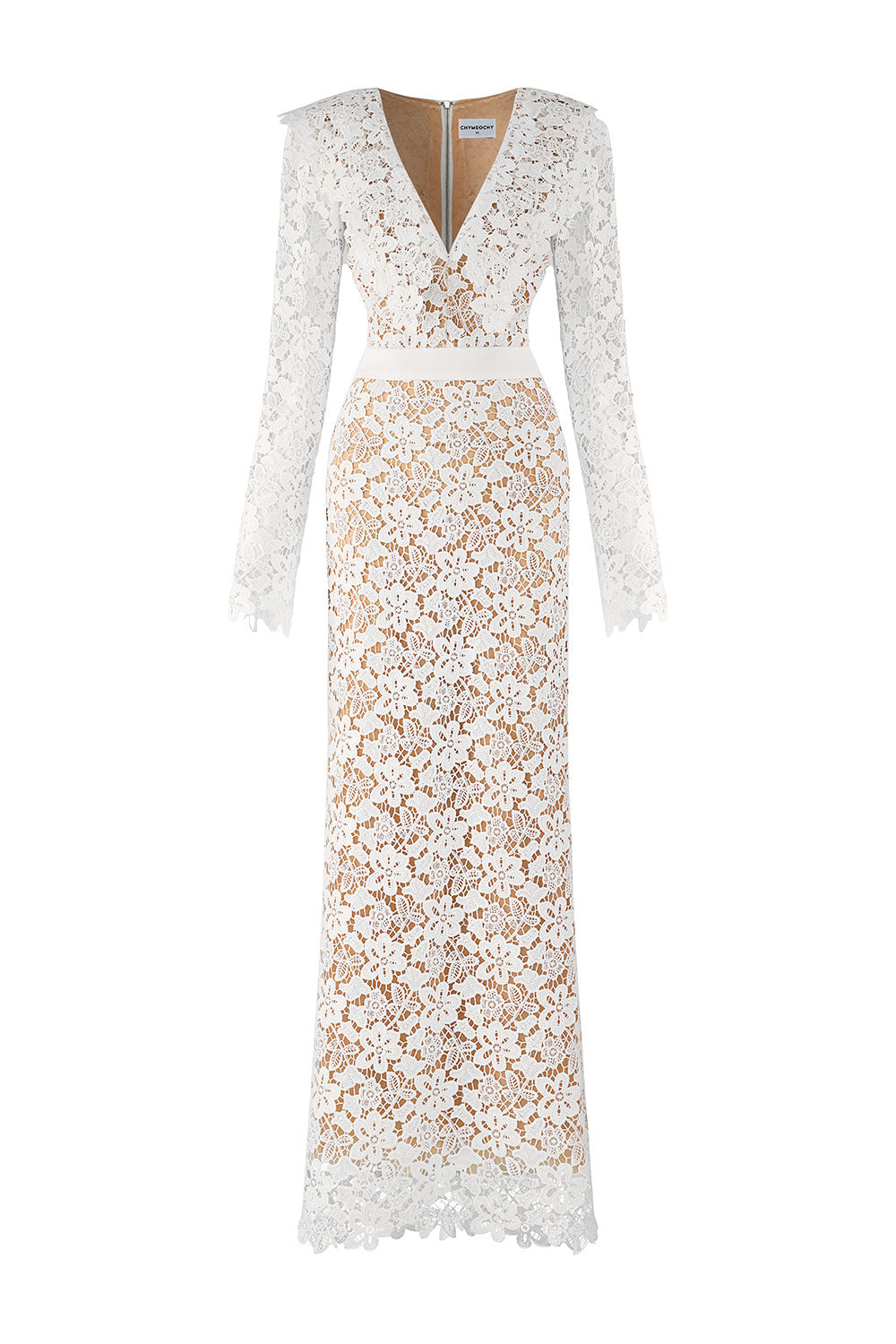 Women's Grace Sheath Chelsea Collar Lace Midi Dress XS/S/M/L/XL/Customize Ivory White MEAN BLVD Ivory White / L Women's Grace Sheath Chelsea Collar Lace Midi Dress XS/S/M/L/XL/Customize Ivory White MEAN BLVD Ivory White / L
