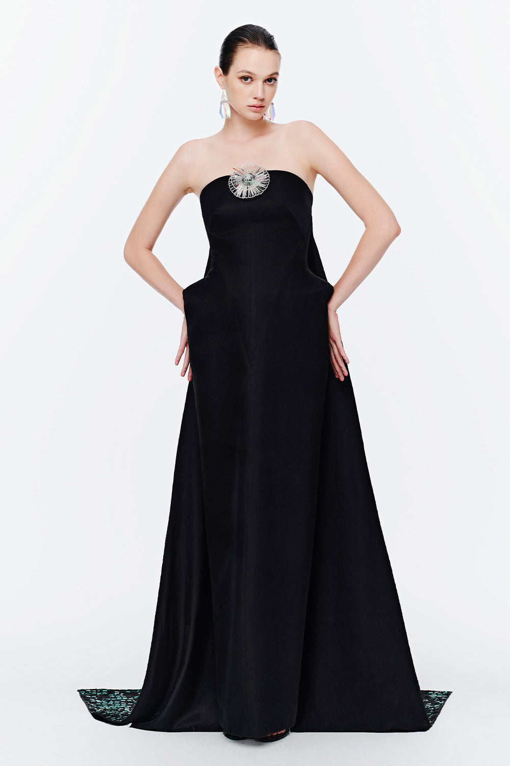 Women's Kallie A-line Applique Maxi Dress 34/36/38/Customize Black MEAN BLVD