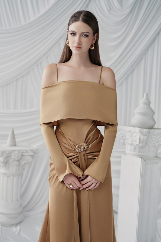 Carmel Sarong Square Neck Silk Ankle Length Dress