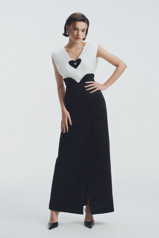 Ophelia A-line V-Neck Polycotton Ankle Length Dress