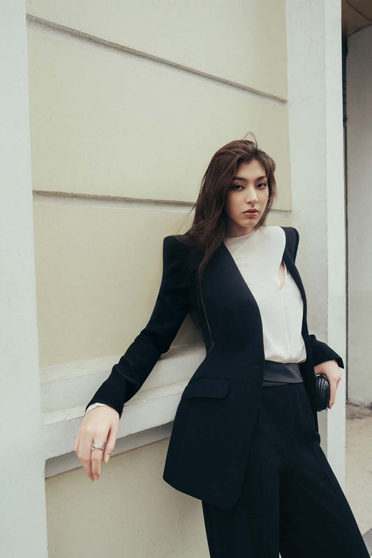 Jeffrey Straight Scarf Neck Crepe De Chine Top