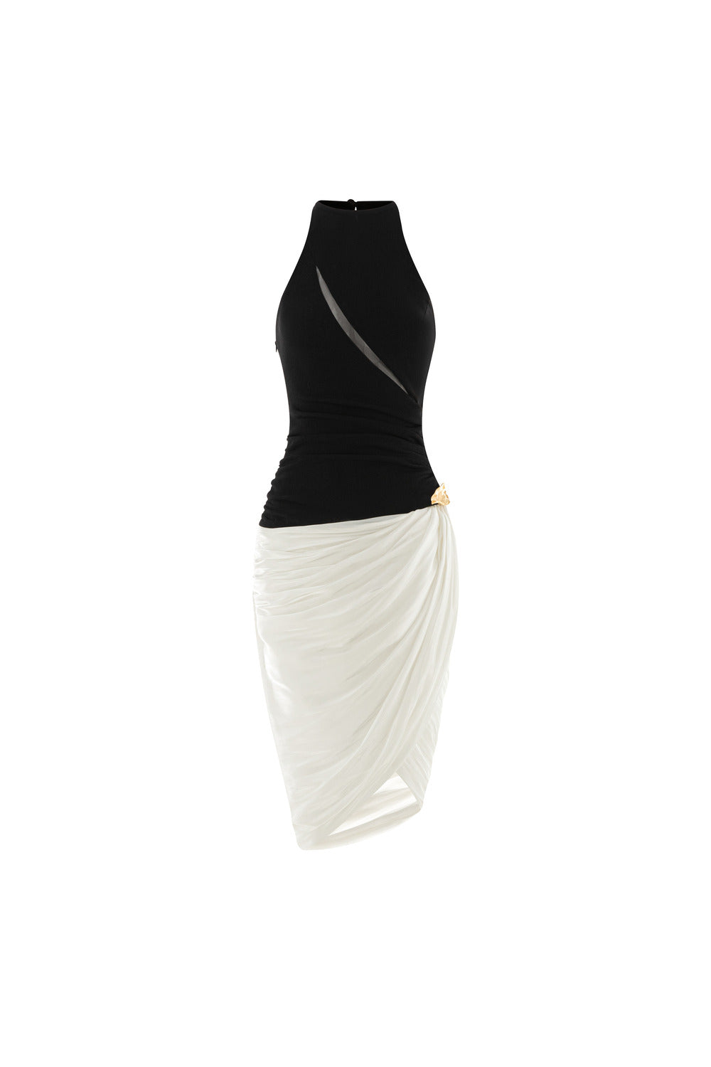 Women's Heri Bodycon Draped Silk Spandex Knee-length Dress S/M/L/XL/Customize Black and White MEAN BLVD Women's Heri Bodycon Draped Silk Spandex Knee-length Dress S/M/L/XL/Customize Black and White MEAN BLVD