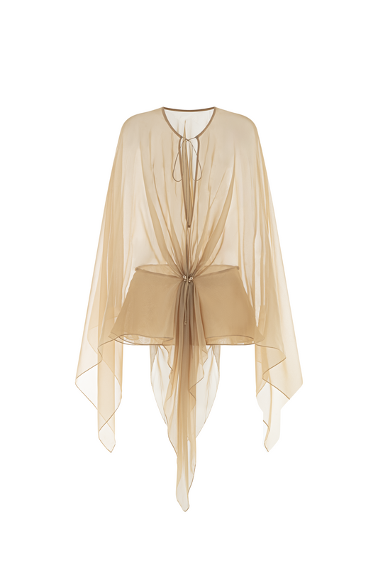 Leonetta Tent Sheer Voile Mini Dress