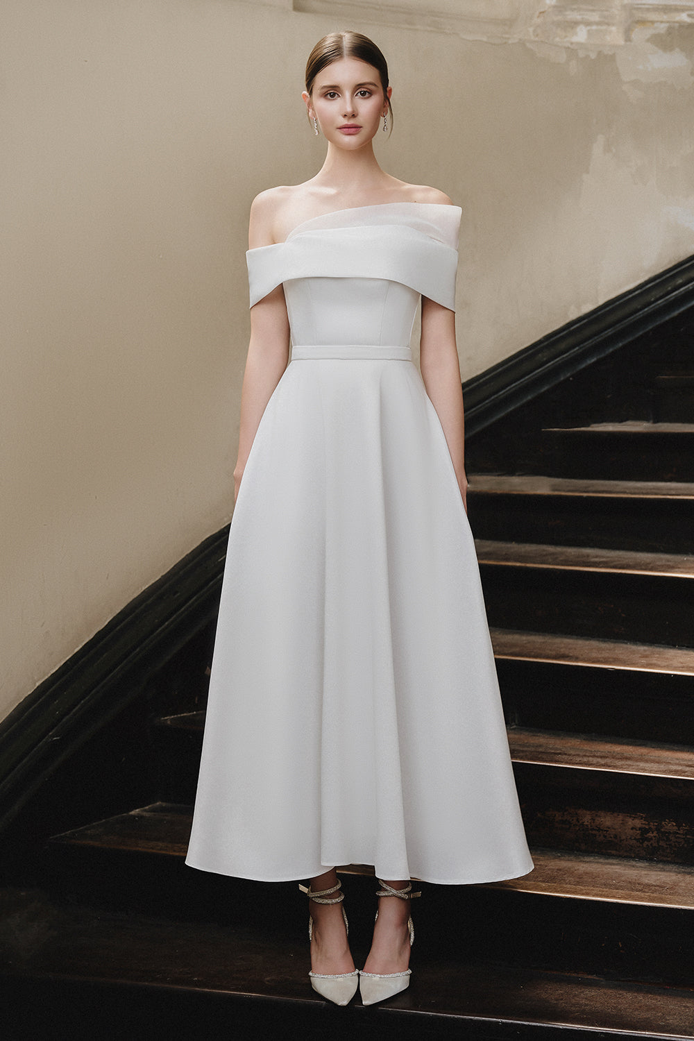 Women's Lazina Off-Shoulder Midi Dress Off White S/M/L/Customize MEAN BLVD Off White / Customize Women's Lazina Off-Shoulder Midi Dress Off White S/M/L/Customize MEAN BLVD Off White / Customize