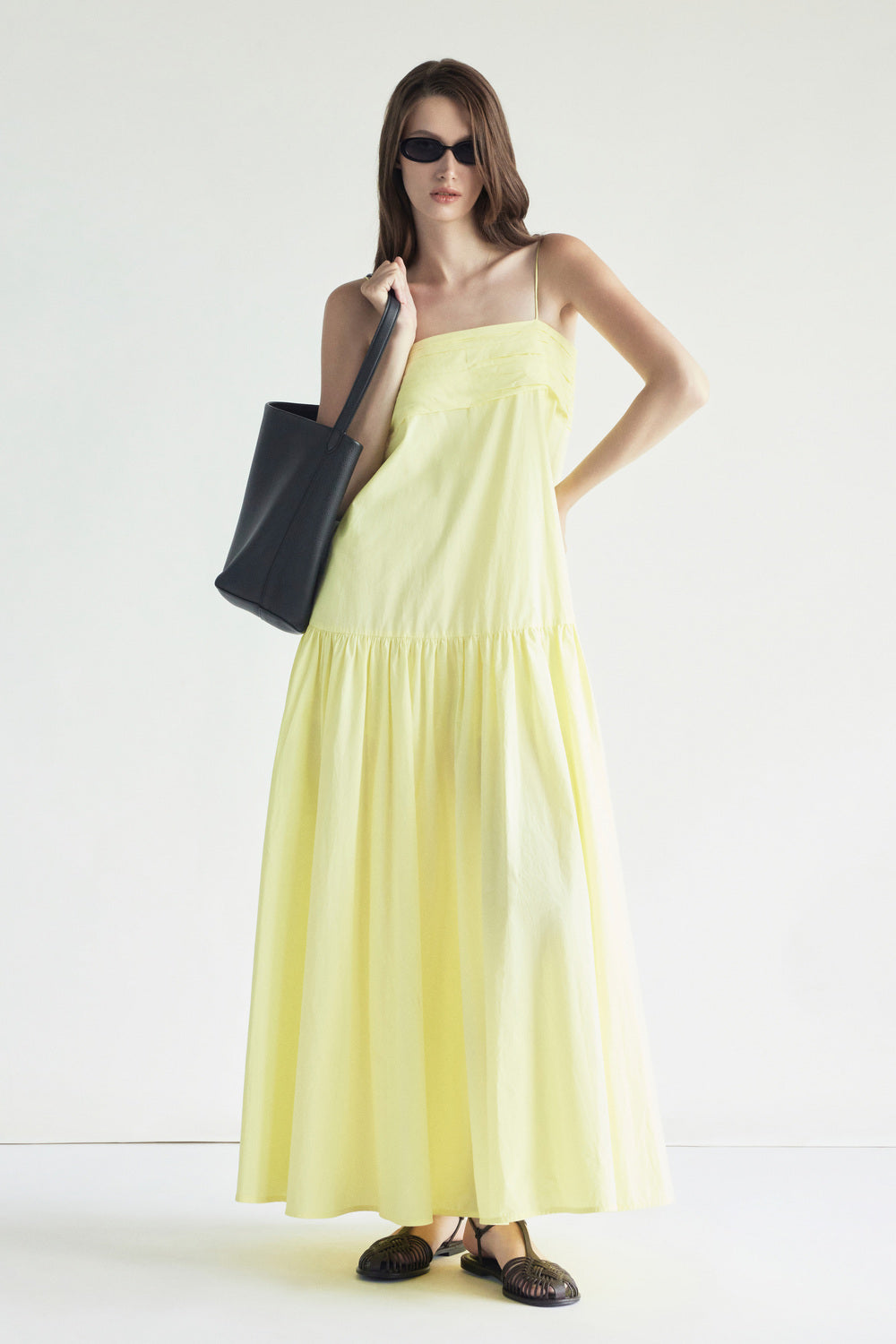 leilani maxi dress Women's Leilani A-line Gathering Maxi Dress XS/S/M/L Pastel Yellow MEAN BLVD Pastel Yellow / XS