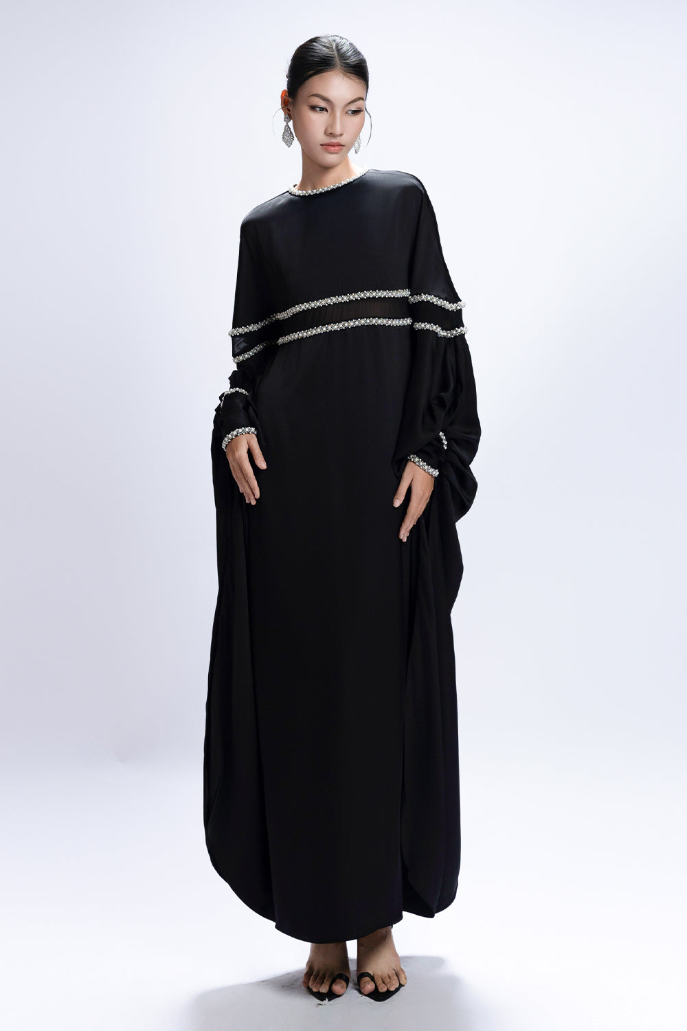 Women's Liora Cocoon Bead Maxi Dress S/M/L/XL/XXL/Customize Black MEAN BLVD Women's Liora Cocoon Bead Maxi Dress S/M/L/XL/XXL/Customize Black MEAN BLVD