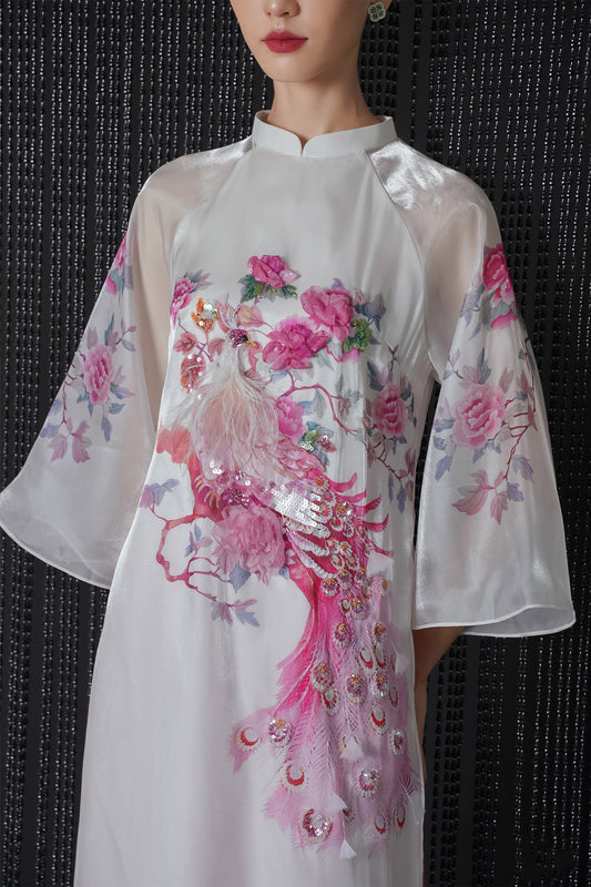Hong Loan Mandarin Bead Ao Dai Set