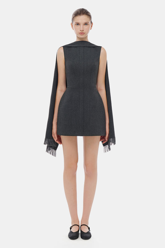 Lorraine Cape Fringe Mini Dress - MEAN BLVD